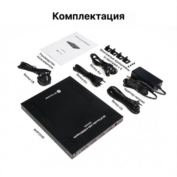 Кодер AV Access 4KIP204E 4K AV over IP четыре в одном