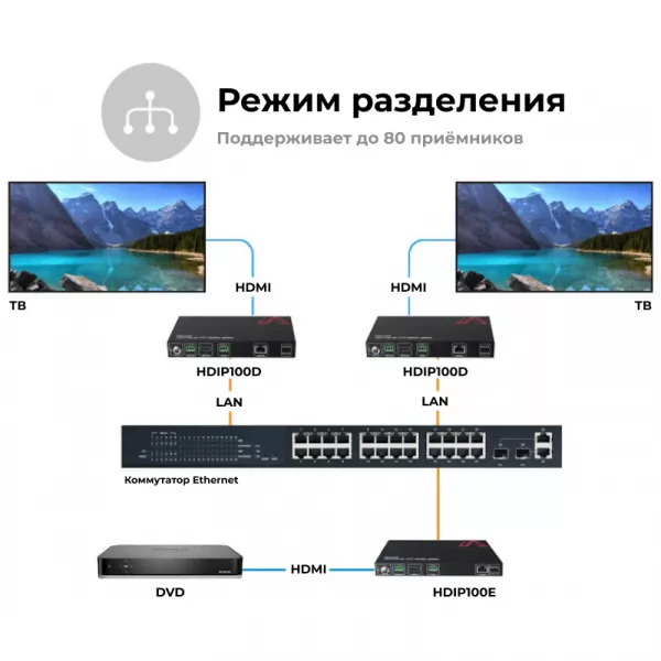 Декодер 1080P AV over IP AV Access HDIP100D