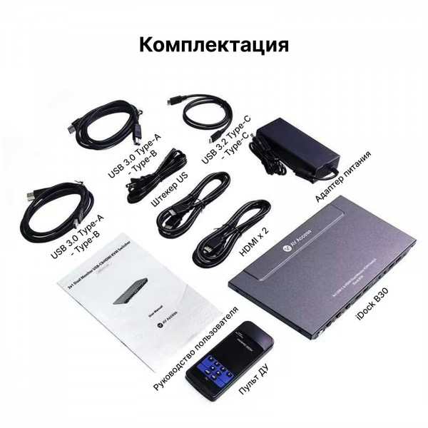 KVM-коммутатор USB-C с док-станцией AV Access iDock B30 KVM-коммутатор USB-C с док-станцией AV Access iDock B30