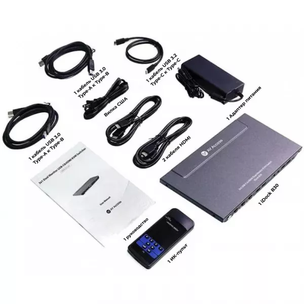 USB-C док станция с KVM переключателем AV Access iDock B30