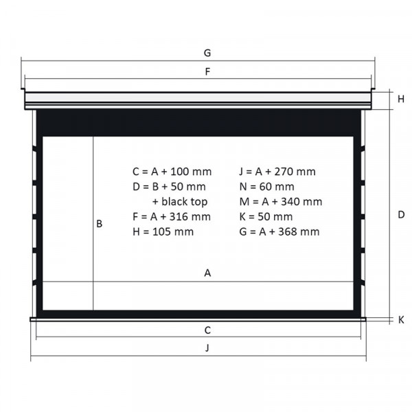 Экран с электроприводом Kauber Blue Label Tensioned BT Cinema, 131"