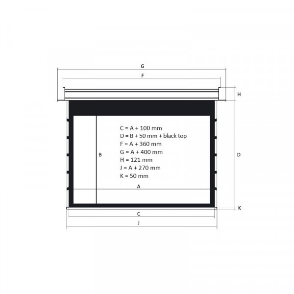 Экран с электроприводом встраиваемый Kauber InCeiling Tensioned BT Cinema, 113"