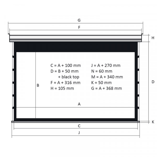 Экран с электроприводом Kauber Blue Label Tensioned BT Cinema, 122" 16:9 Clear Vision