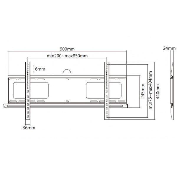 Настенный фиксированный кронштейн Exell EXI-H1284-AF