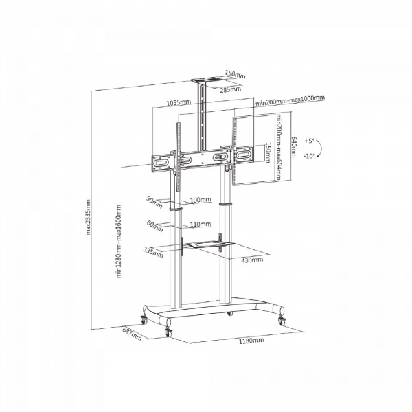 Стойка IPmatika IPmatika TTL06-610TW (1 панель, матово-черная)