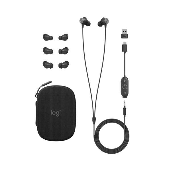 Проводная гарнитура с микрофоном  Logitech Zone Wired Earbuds