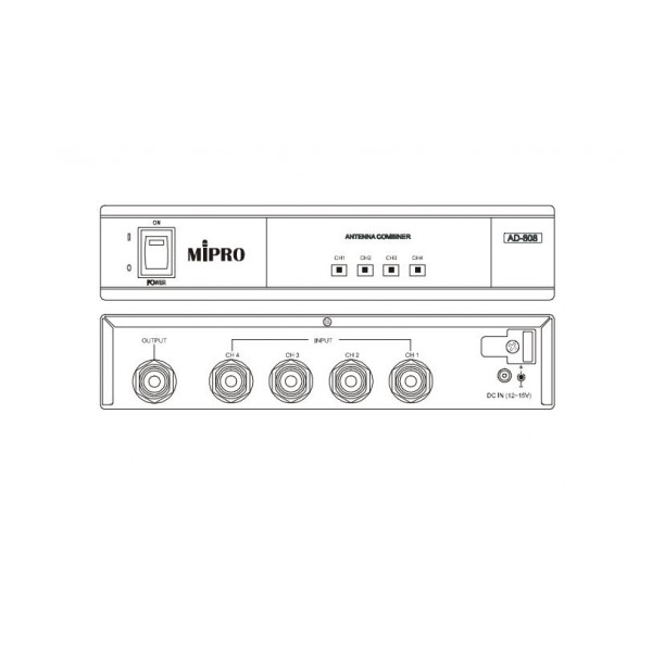 УКВ Четырёхканальный передающий антенный комбайнер Mipro AD-808