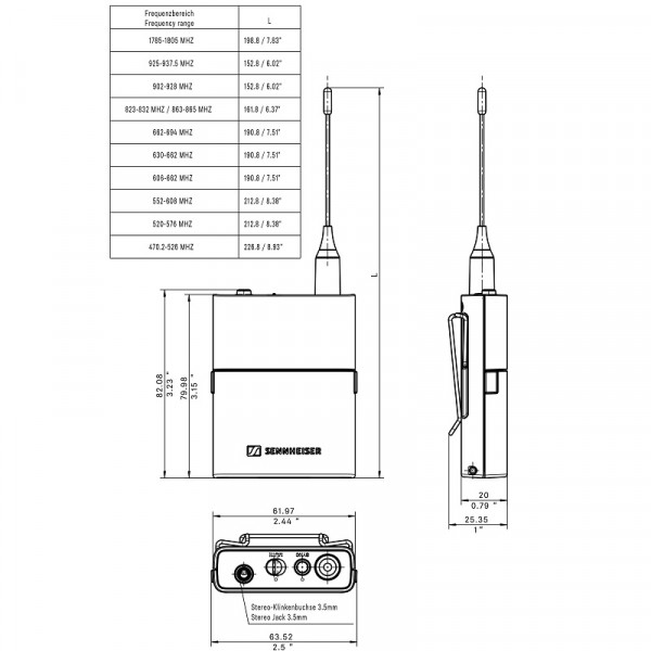 Sennheiser Evolution Wireless Digital EW-D ME2 SET (R4-9: 552 - 607.8 MHz)