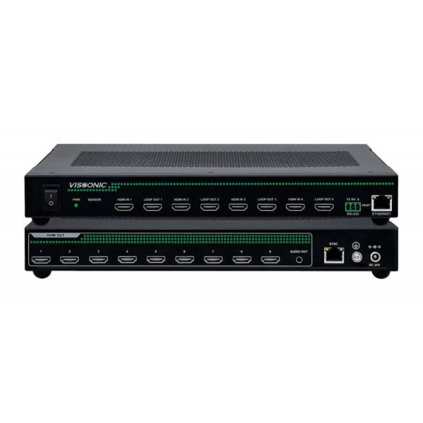 Матричный коммутатор с функцией видеостены VISSONIC VIS-UHD0409-VW-S..