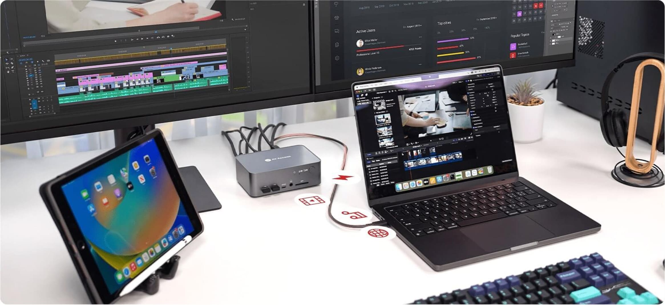 Второе место. Общая док-станция для настольного ПК и ноутбука