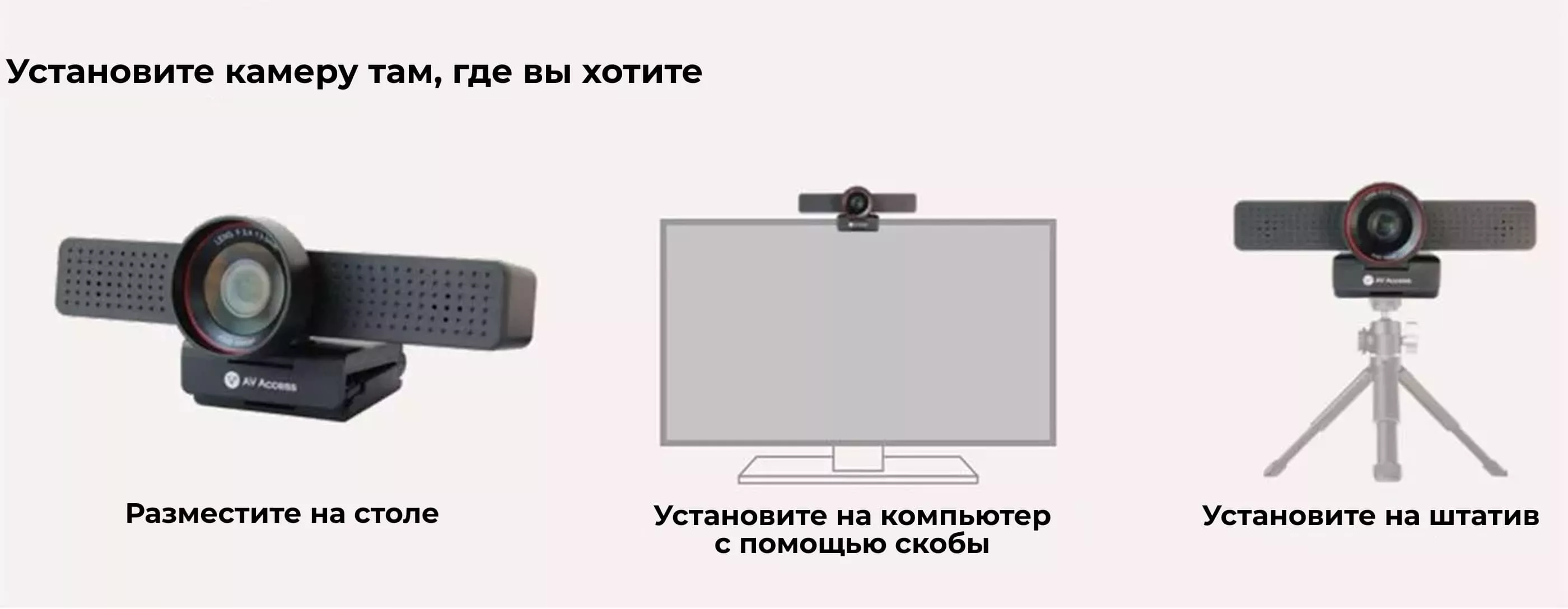 Установите камеру там, где вы хотите