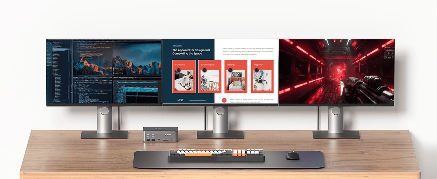 Эффективное использование 3 мониторов с 2 ПК