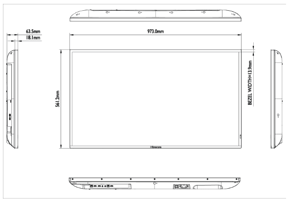 Размеры Hisense 43B4E31T