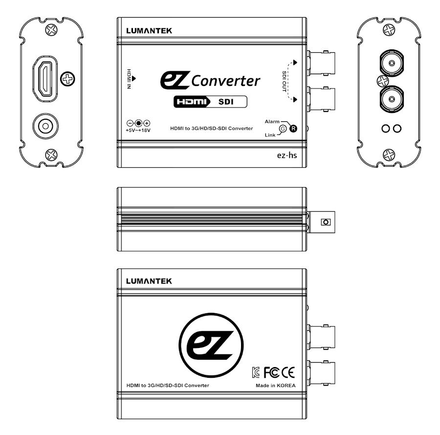 Вид ez-hs (HDMI to 3G/HS/SD-SDI)