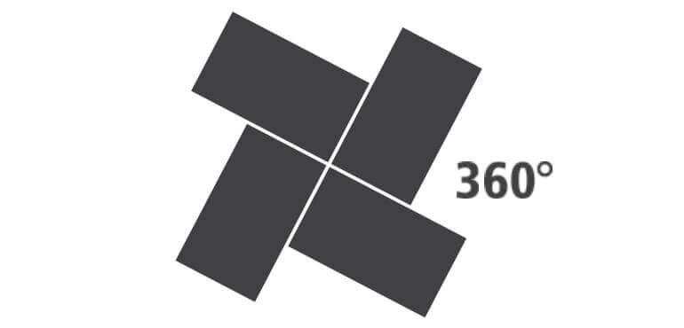 Склейка с поворотом 0–360°