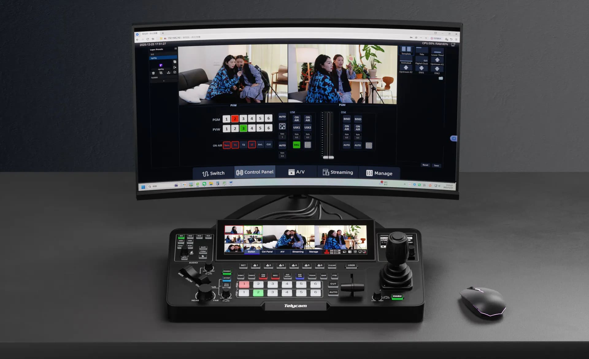 8,8-дюймовый сенсорный экран и управление через WebUI