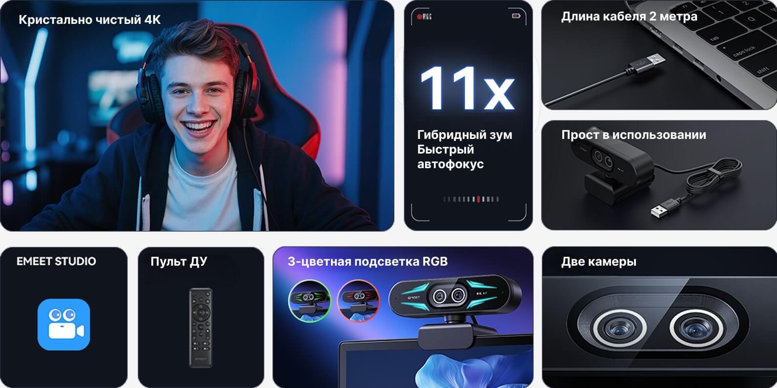 Веб-камера 4K eMeet SmartCam C60E